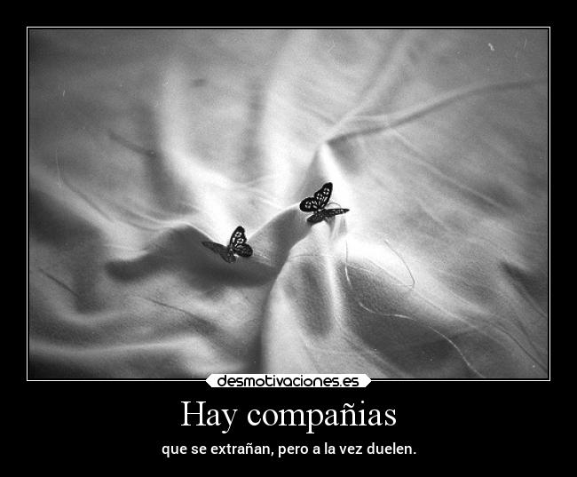Hay compañias - que se extrañan, pero a la vez duelen.