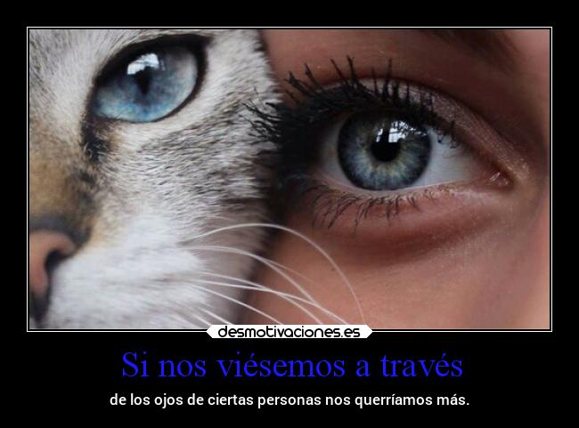 Si nos viésemos a través - de los ojos de ciertas personas nos querríamos más.