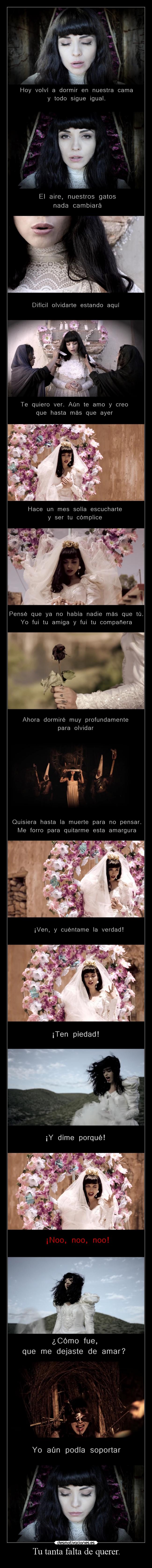 Tu tanta falta de querer. -