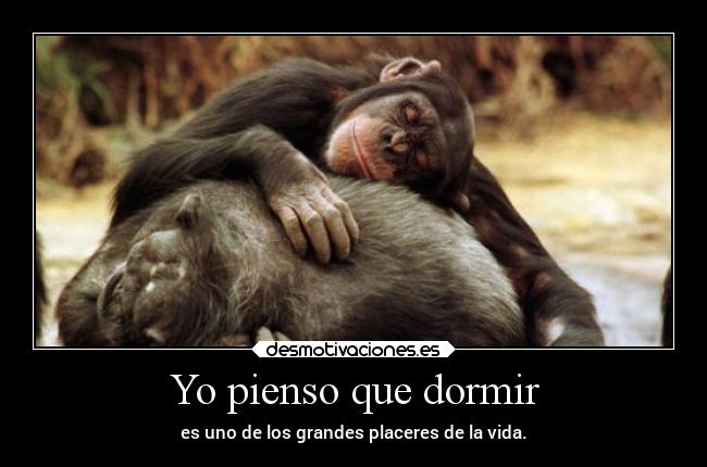 Yo pienso que dormir - es uno de los grandes placeres de la vida.