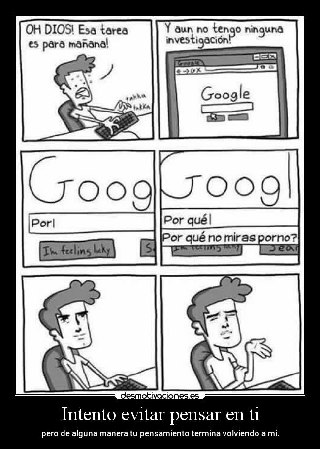 Intento evitar pensar en ti -