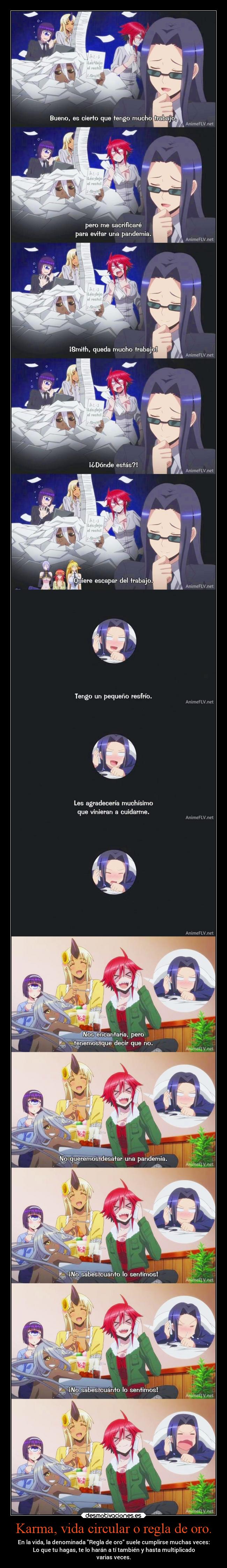 Karma, vida circular o regla de oro. -