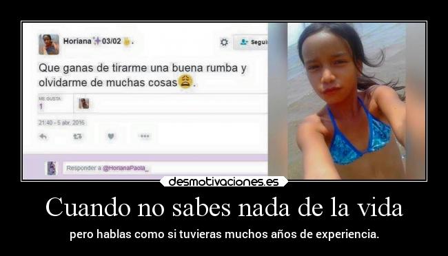 Cuando no sabes nada de la vida - 