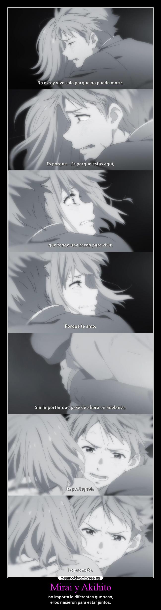 Mirai y Akihito - no importa lo diferentes que sean,
ellos nacieron para estar juntos.