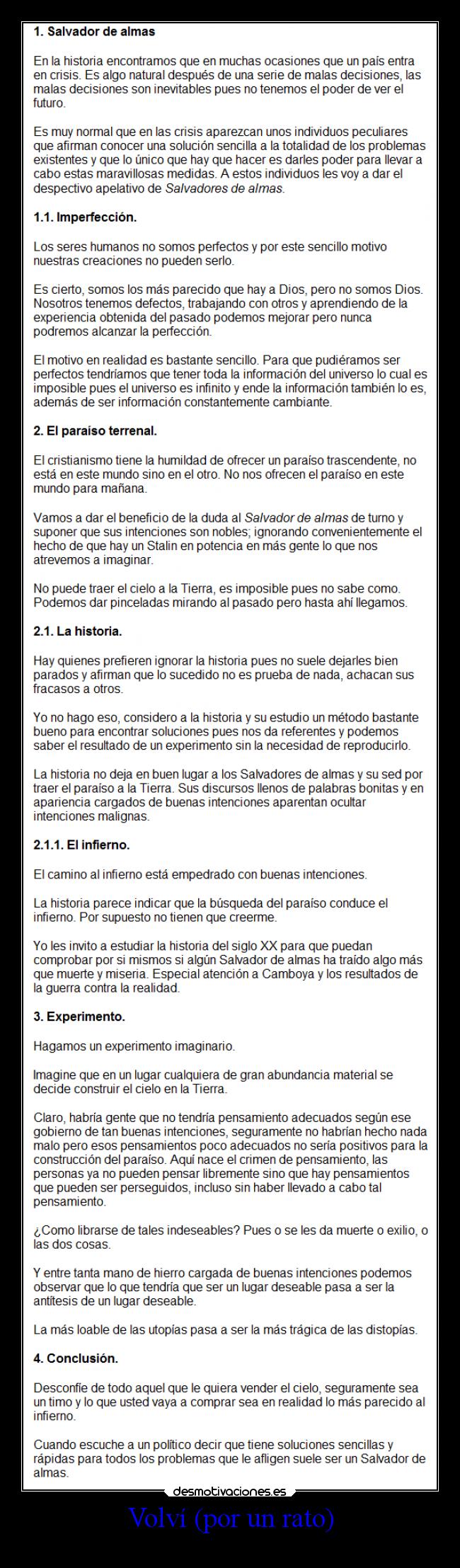 Volví (por un rato) - 