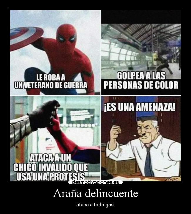 Araña delincuente - ataca a todo gas.