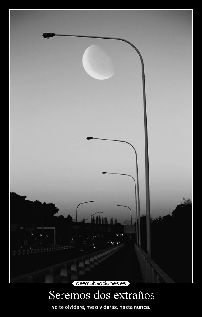 Seremos dos extraños - yo te olvidaré, me olvidarás, hasta nunca.