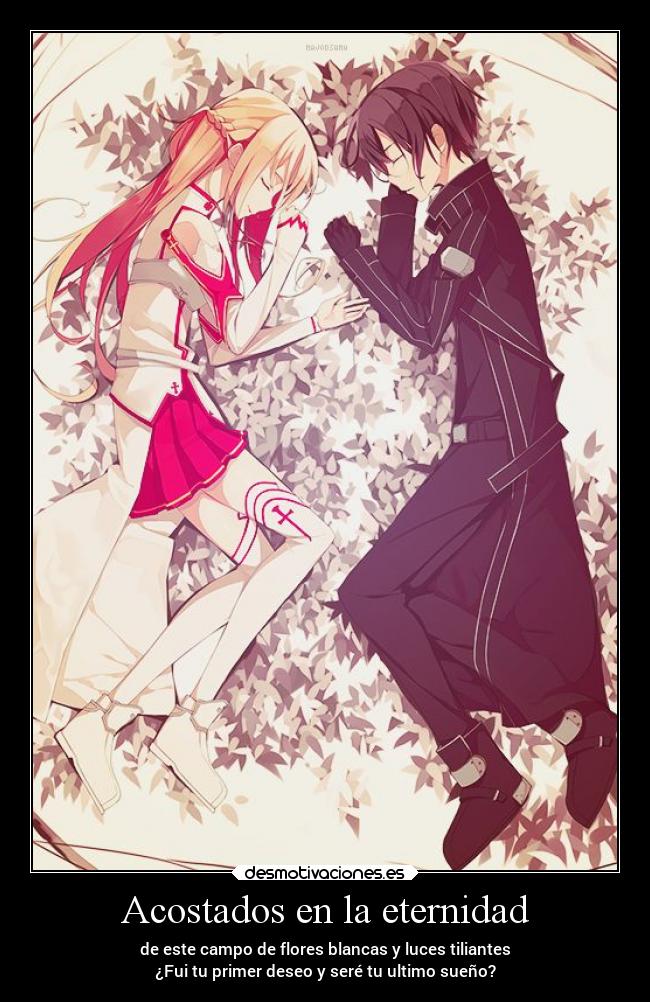 Acostados en la eternidad - de este campo de flores blancas y luces tiliantes
¿Fui tu primer deseo y seré tu ultimo sueño?