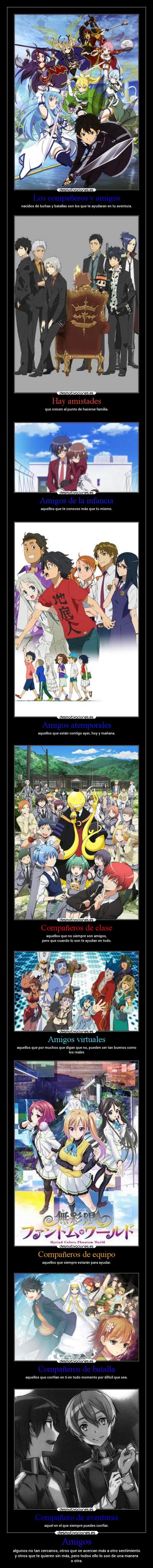 carteles amigos anime amistad amigos danieldats desmotivaciones