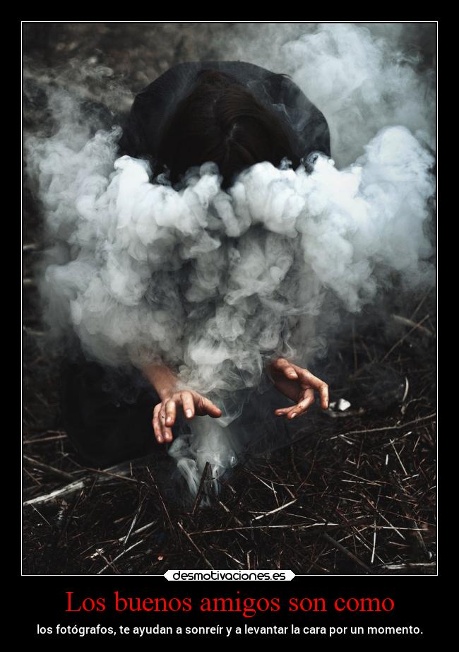 Los buenos amigos son como - los fotógrafos, te ayudan a sonreír y a levantar la cara por un momento.