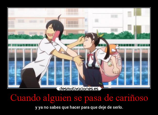 Cuando alguien se pasa de cariñoso - y ya no sabes que hacer para que deje de serlo.