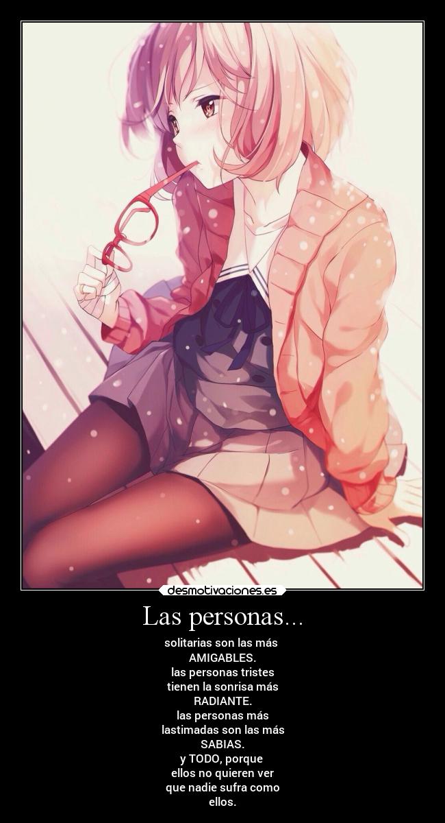 carteles anime personas sabio tristes solitarias kyoukai kanata desmotivaciones