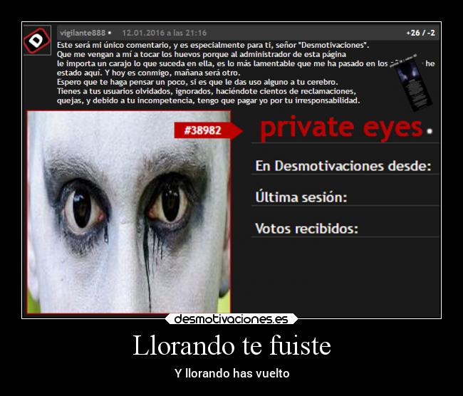 Llorando te fuiste -