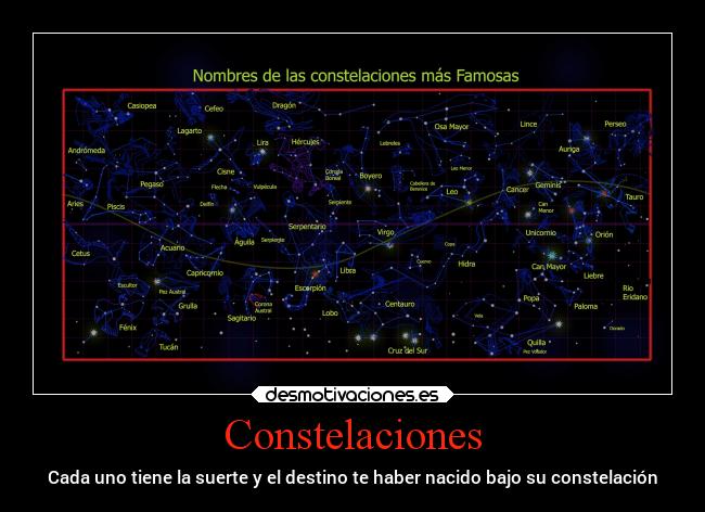 Constelaciones - Cada uno tiene la suerte y el destino te haber nacido bajo su constelación