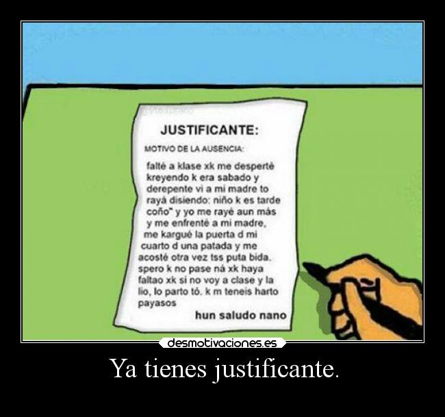 Ya tienes justificante. - 