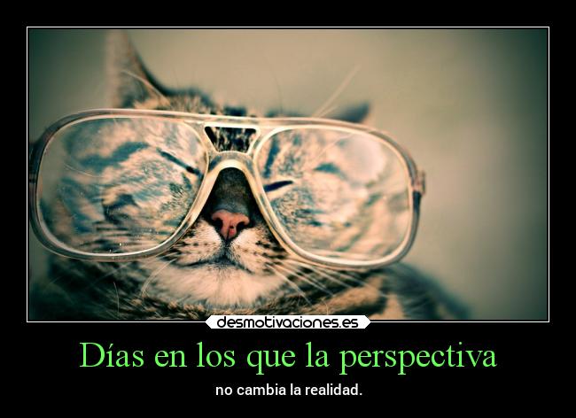 Días en los que la perspectiva - no cambia la realidad.