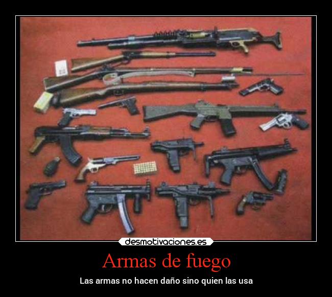 Armas de fuego - Las armas no hacen daño sino quien las usa