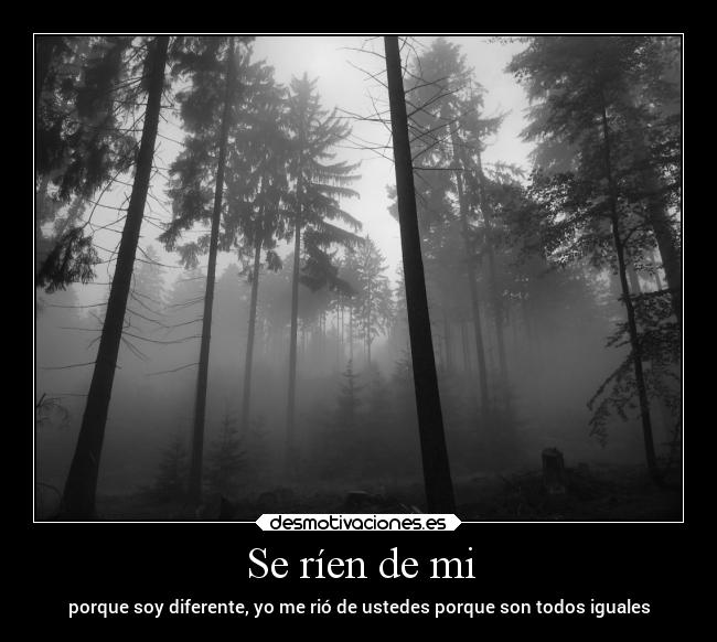 Se ríen de mi - porque soy diferente, yo me rió de ustedes porque son todos iguales