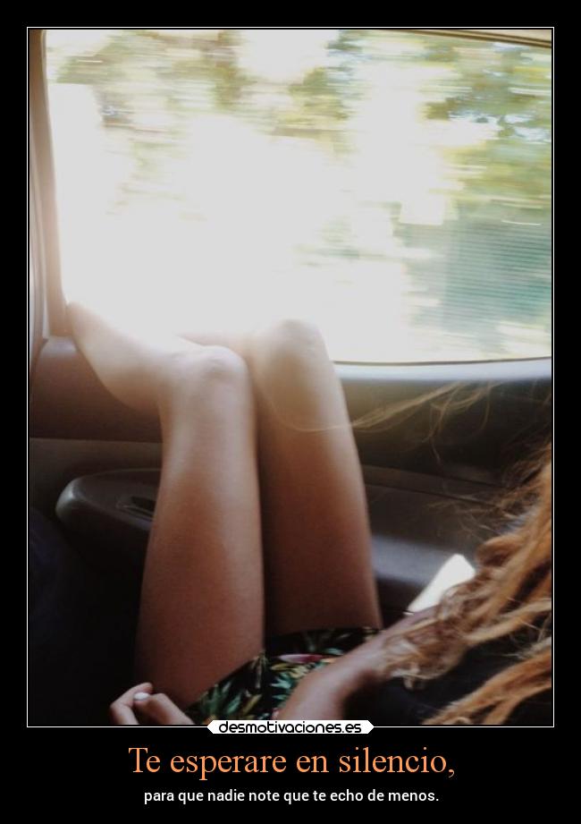 Te esperare en silencio, - para que nadie note que te echo de menos.