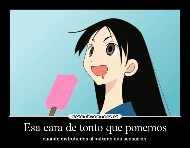 carteles tonto humor anime felicidad sensacion sabor cara estupida elbuskador1 erosekai desmotivaciones