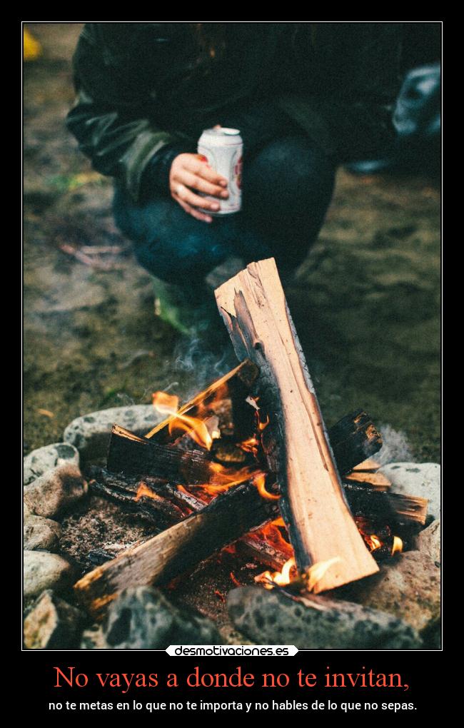 No vayas a donde no te invitan, - no te metas en lo que no te importa y no hables de lo que no sepas.