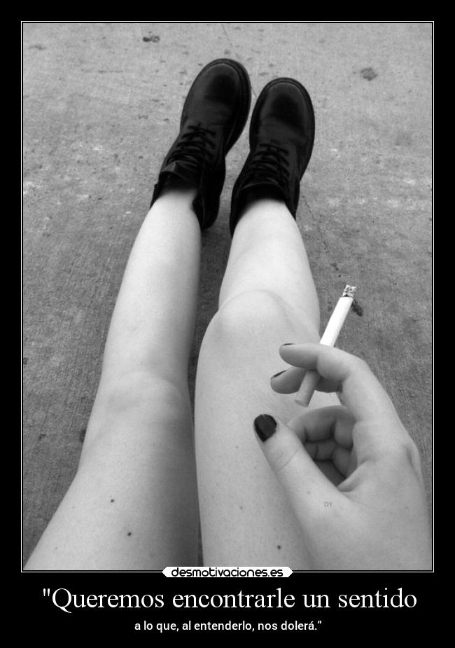 Queremos encontrarle un sentido - a lo que, al entenderlo, nos dolerá.