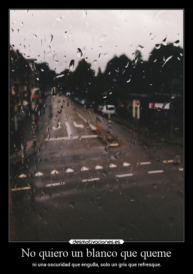 No quiero un blanco que queme - ni una oscuridad que engulla, solo un gris que refresque.