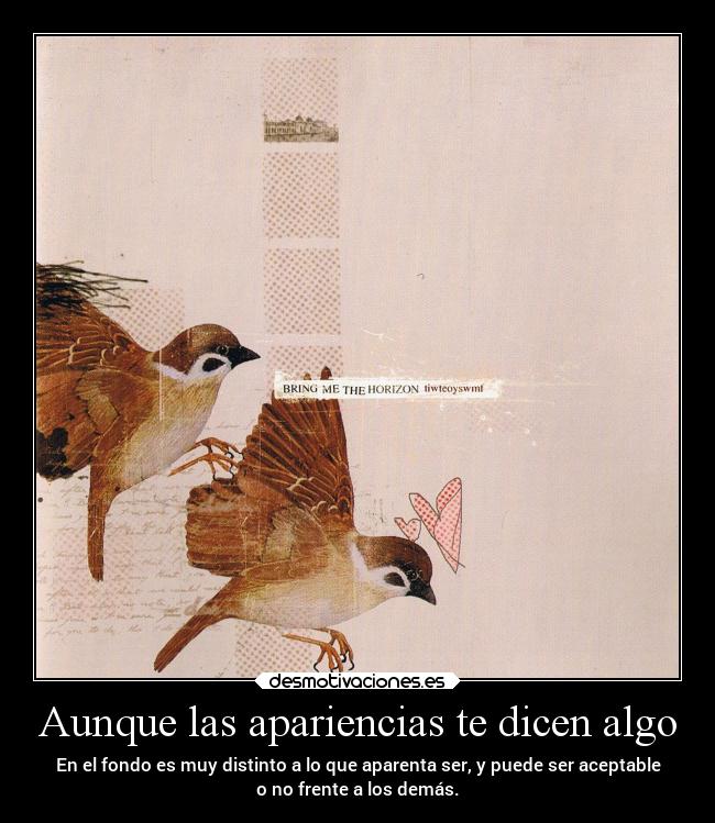 Aunque las apariencias te dicen algo -