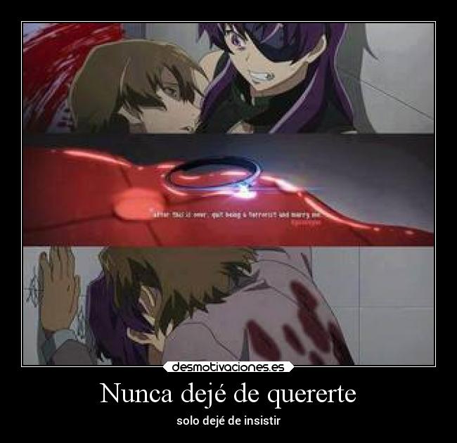 carteles amor anime mirai nikki mirainikki uryuu minene uryuuminene nishijima masumi nishijimamasumi desmotivaciones