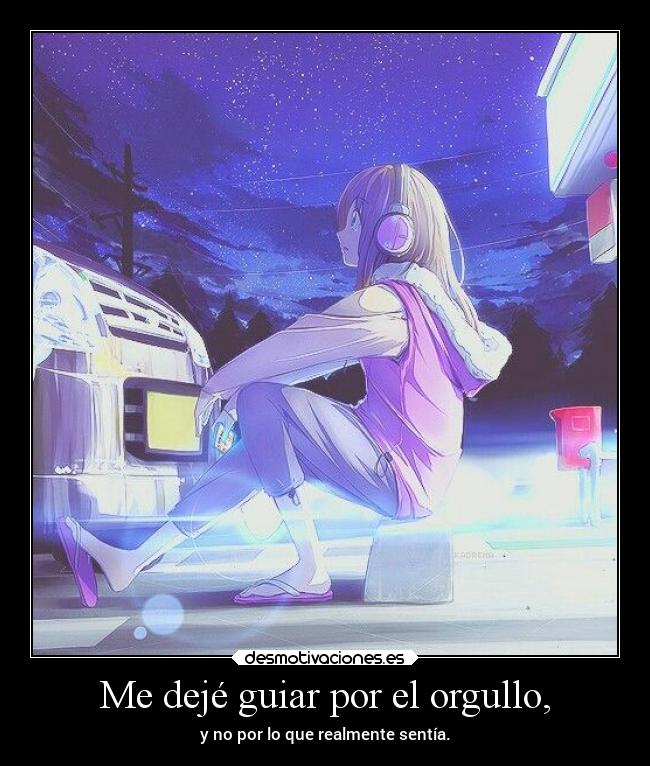 Me dejé guiar por el orgullo, -