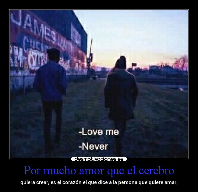 Por mucho amor que el cerebro - quiera crear, es el corazón el que dice a la persona que quiere amar.