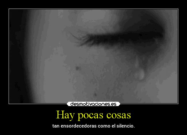 Hay pocas cosas - tan ensordecedoras como el silencio.