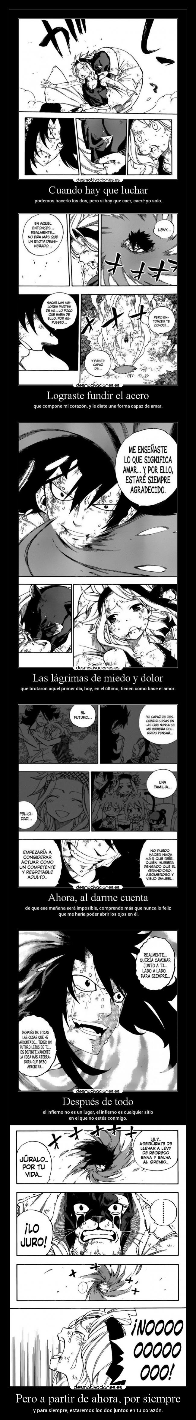 carteles anime amor muerte raptorhunters harukaze epicanime fairytailfin fairytail gajeel levy batallafinal desmotivaciones
