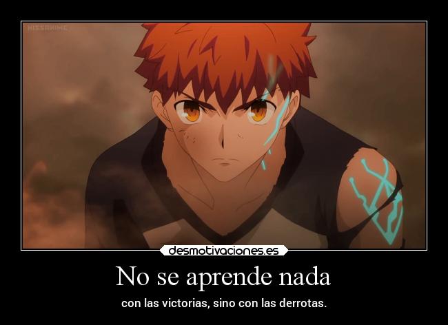 carteles anime emiya shiro fate stay night unlimited blade works desmotivaciones