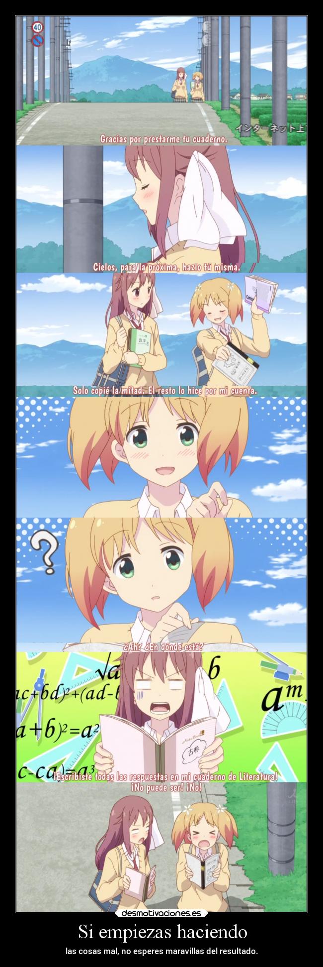 carteles anime empezar copiar hacer mal inico resultado final igual raptorhunters desmotivaciones