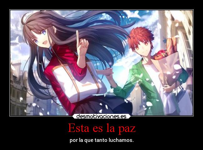 carteles anime fatestaynight rin shirou danieldats desmotivaciones