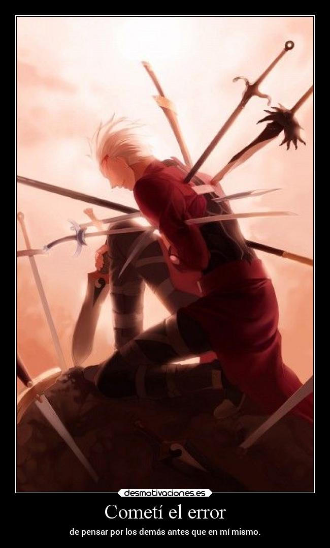 carteles anime vida archer emiya shiro fate desmotivaciones