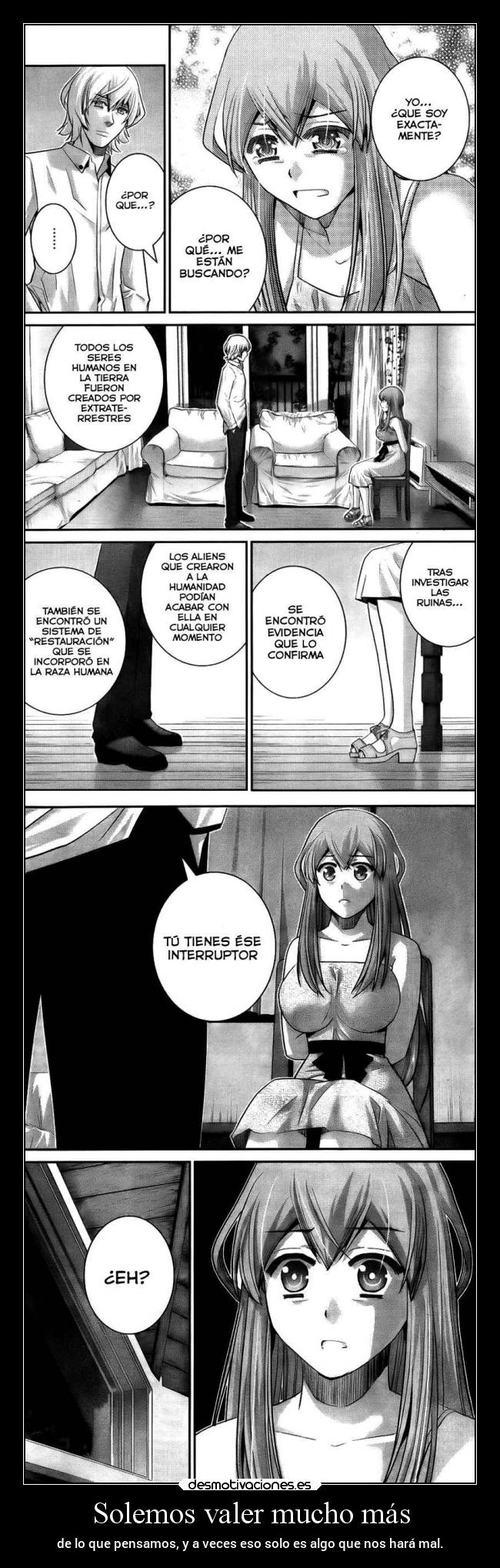 carteles anime vida mundo miedo raptorhunters harukaze gokukokunobrynhildr kotori takatori aliens gokukoku desmotivaciones