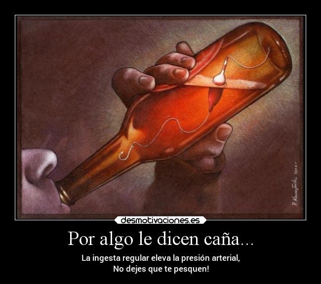 Por algo le dicen caña... - La ingesta regular eleva la presión arterial,
No dejes que te pesquen!