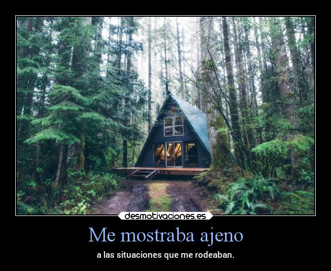 Me mostraba ajeno - a las situaciones que me rodeaban.