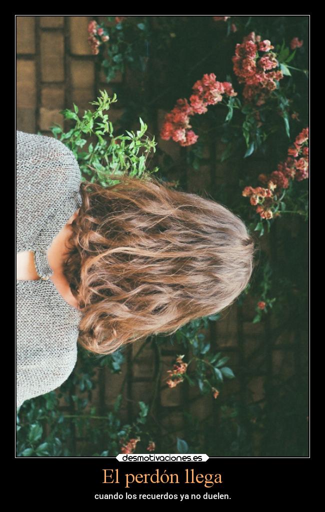 El perdón llega - cuando los recuerdos ya no duelen.