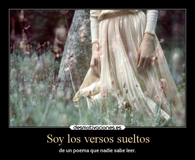 Soy los versos sueltos - de un poema que nadie sabe leer.
