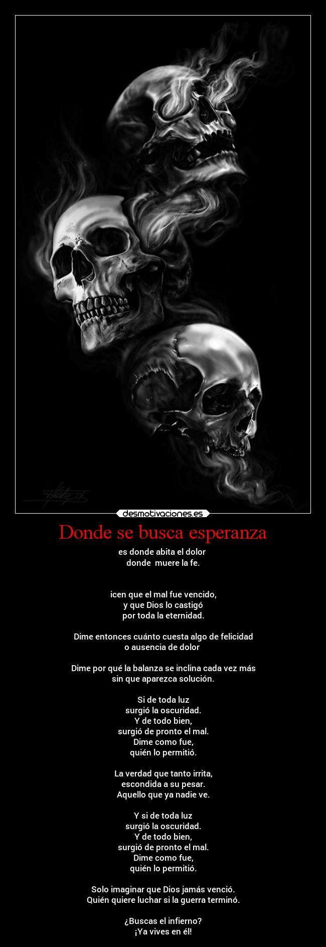 Donde se busca esperanza -