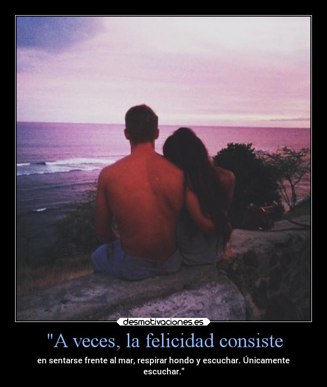 A veces, la felicidad consiste -
