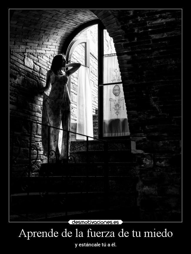 Aprende de la fuerza de tu miedo -