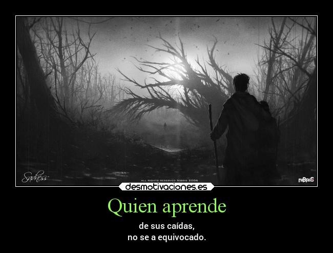 Quien aprende - de sus caídas,
no se a equivocado.