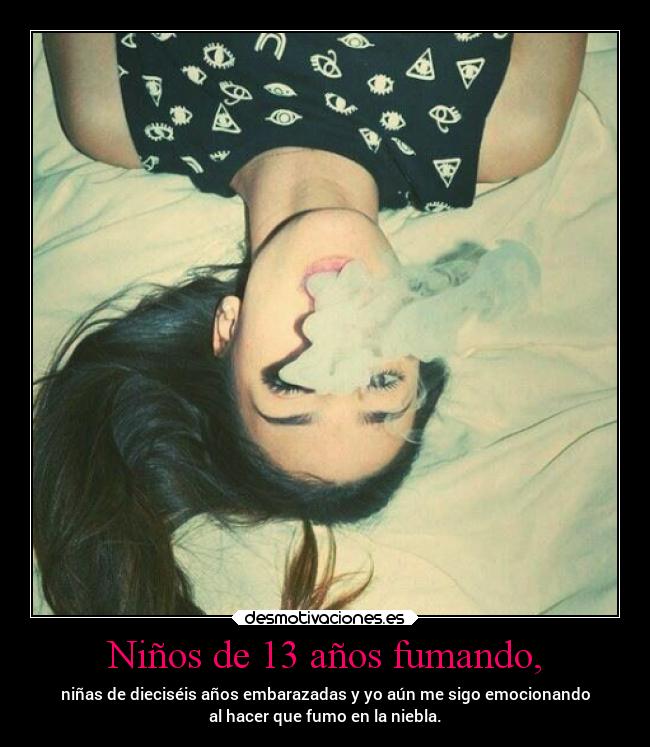 Niños de 13 años fumando, - 