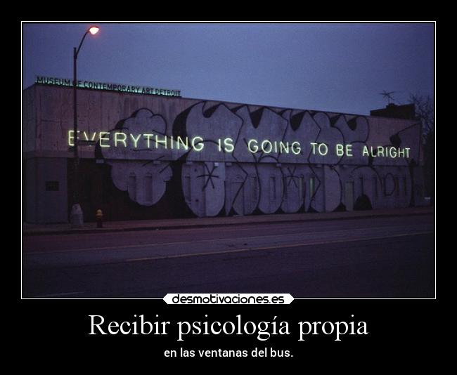 Recibir psicología propia - en las ventanas del bus.