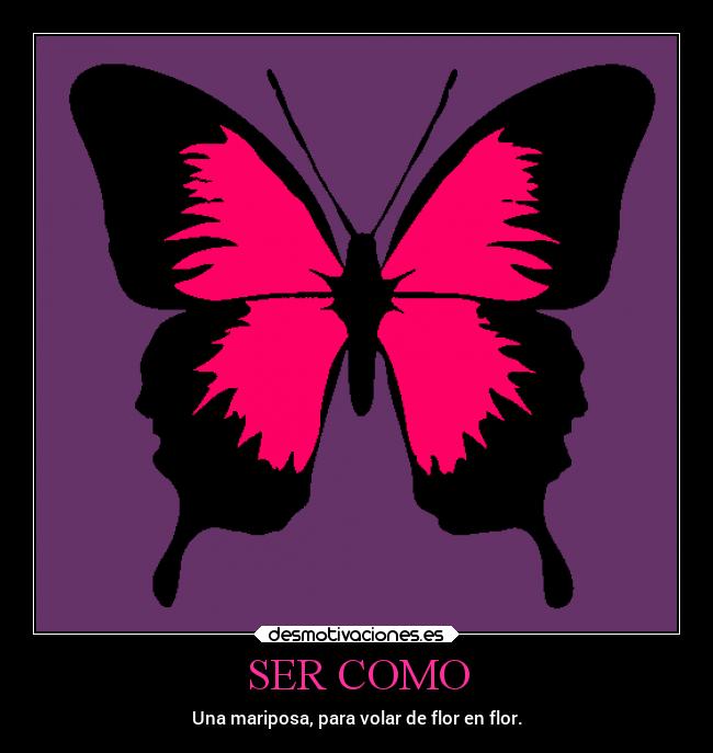 SER COMO - Una mariposa, para volar de flor en flor.