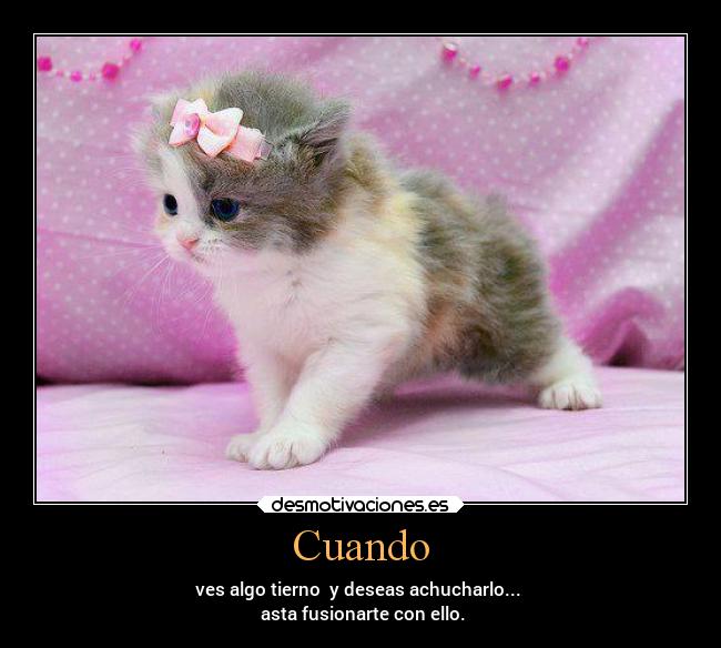 Cuando - ves algo tierno  y deseas achucharlo... 
 asta fusionarte con ello.